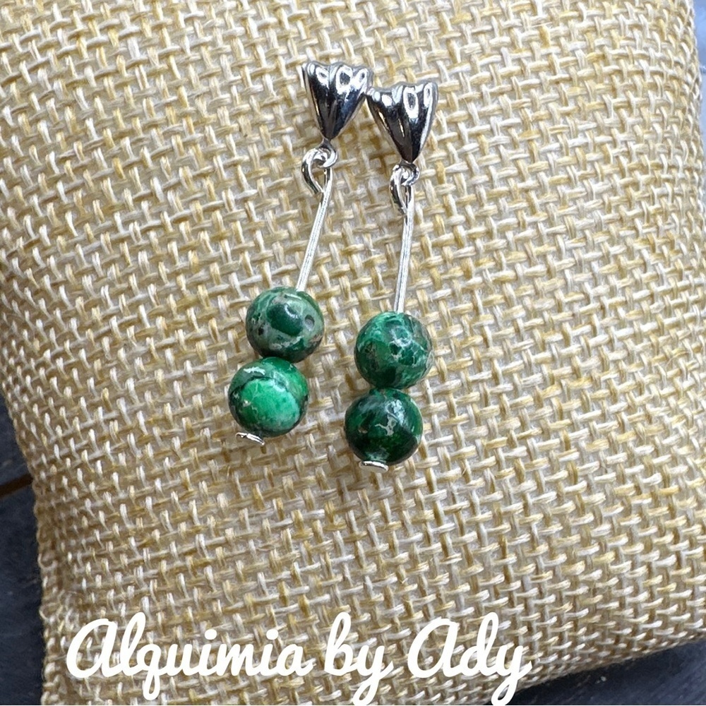 Alquimia Silver and green turquoise Earrings